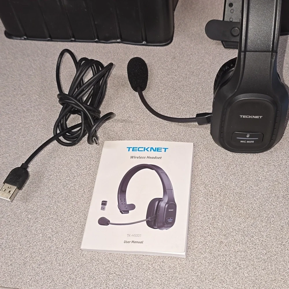 (005) Lot of 2 TECKNET Trucker Bluetooth Headphones/Microphone Noise Canceling